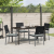 Set de masă de grădină cu 5 piese cu perne Ratan poliester negru GartenMobel Dekor