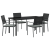 Set de masă de grădină cu 5 piese cu perne Ratan poliester negru GartenMobel Dekor