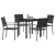 Set de dining pentru grădină 5 piese Negru Poliratan GartenMobel Dekor