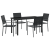 Set de dining pentru grădină 5 piese Negru Poliratan GartenMobel Dekor