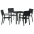 Set de dining pentru grădină 5 piese Negru HDPE GartenMobel Dekor