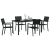 Set mese grădină 5 Piese Negru HDPE GartenMobel Dekor