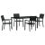 Set mese grădină 5 Piese Negru HDPE GartenMobel Dekor