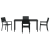 Set mese grădină 5 Piese Negru HDPE GartenMobel Dekor