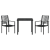 Set de dining pentru grădină 3 piese Negru Ratan PVC GartenMobel Dekor