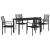 Set de 5 Piese de Dining pentru Grădină Negru Rattan PVC GartenMobel Dekor