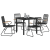 Set de masă de grădină 5 piese Negru Rattan PVC GartenMobel Dekor