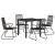 Set de masă de grădină 5 piese Negru Rattan PVC GartenMobel Dekor