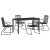 Set de mese de grădină 5 piese Negru Rattan PVC GartenMobel Dekor