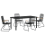 Set de dining pentru grădină 5 piese Negru Rattan PVC GartenMobel Dekor