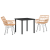 Set de dining de grădină 3 piese din ratan Poli Brown GartenMobel Dekor