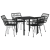 Set de Masă de Grădină 5 Piese Negru Poli Ratan GartenMobel Dekor