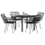Set de Masă de Grădină 5 Piese Negru Poli Ratan GartenMobel Dekor