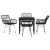Set de Masă de Grădină 5 Piese Negru Poli Ratan GartenMobel Dekor