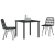 Set de Dining pentru Grădină 3 Piese Negru Poli Rattan GartenMobel Dekor