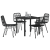 Set de Dining de Grădină 5 Piese Negru Poliratan GartenMobel Dekor