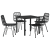 Set de Dining de Grădină 5 Piese Negru Poliratan GartenMobel Dekor