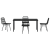 Set de 5 piese de dining pentru grădină negru din poliratan GartenMobel Dekor