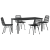 Set de 5 piese de dining pentru grădină negru din poliratan GartenMobel Dekor