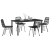 Set de 5 piese de dining pentru grădină negru din poliratan GartenMobel Dekor
