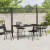 Set de 5 piese de dining pentru grădină negru din poliratan GartenMobel Dekor