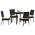 Set de Dining pentru Grădină 5 Piese Negru Poliratan GartenMobel Dekor