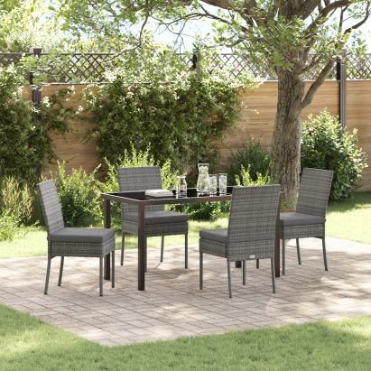 Set de dining de grădină 5 Piese Gri Poliratan GartenMobel Dekor