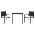 Set de dining pentru grădină 3 piese Negru Poliratan GartenMobel Dekor