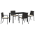 Set de dining pentru grădină 5 piese Negru Poliratan GartenMobel Dekor