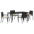 Set de dining pentru grădină 5 piese Negru Rattan sintetic GartenMobel Dekor