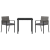 Set de dining pentru grădină 3 piese gri poliratan GartenMobel Dekor