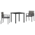 Set de dining pentru grădină 3 piese gri poliratan GartenMobel Dekor