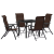 Set de dining pentru grădină 5 piese Maro Ratan poliester GartenMobel Dekor