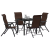 Set de dining pentru grădină 5 piese Maro Ratan poliester GartenMobel Dekor