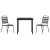 Set de dining pentru grădină 3 piese gri închis din oțel GartenMobel Dekor