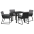 Set de dining de grădină cu 5 piese cu perne Negru Poliratan GartenMobel Dekor