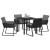 Set de dining de grădină cu 5 piese cu perne Negru Poliratan GartenMobel Dekor