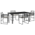 Set de dining de grădină de 5 piese cu perne Ratan poliester negru GartenMobel Dekor
