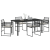 Set de dining de grădină de 5 piese cu perne Ratan poliester negru GartenMobel Dekor