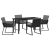 Set Dining Grădină 5 Piese cu Perne Negru Poliratan GartenMobel Dekor
