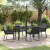 Set Dining Grădină 5 Piese cu Perne Negru Poliratan GartenMobel Dekor