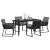 Set Dining Grădină 5 Piese cu Perne Negru Poliratan GartenMobel Dekor