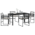 Set de dining de grădină 5 piese cu perne, Negru Poliratan GartenMobel Dekor