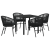 Set de dining de grădină 5 piese Negru Rattan Poliester GartenMobel Dekor