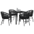 Set de dining de grădină 5 piese Negru Rattan Poliester GartenMobel Dekor