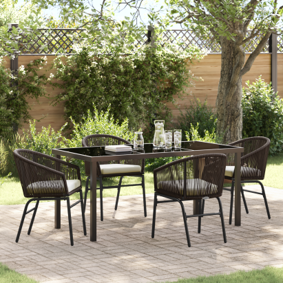 Set de dining pentru grădină 5 Piese Rattan Polimer maro GartenMobel Dekor