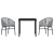 Set de Dining 3 Piese Gri Poliratan GartenMobel Dekor