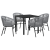 Set de Dining pentru Grădină 5 Piese Grey Poliratan GartenMobel Dekor