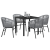 Set de Dining pentru Grădină 5 Piese Grey Poliratan GartenMobel Dekor