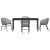 Set de Dining pentru Grădină de 5 Piese Gri Poliratan GartenMobel Dekor